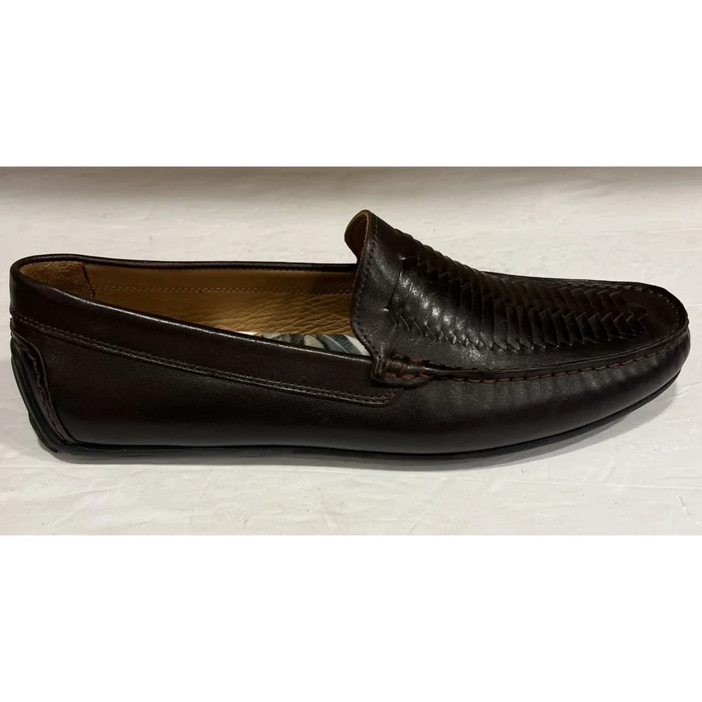 Blake McKay Loafers Mens 11.5 Tucson Brown Woven Leather Slip On Shoes 121053